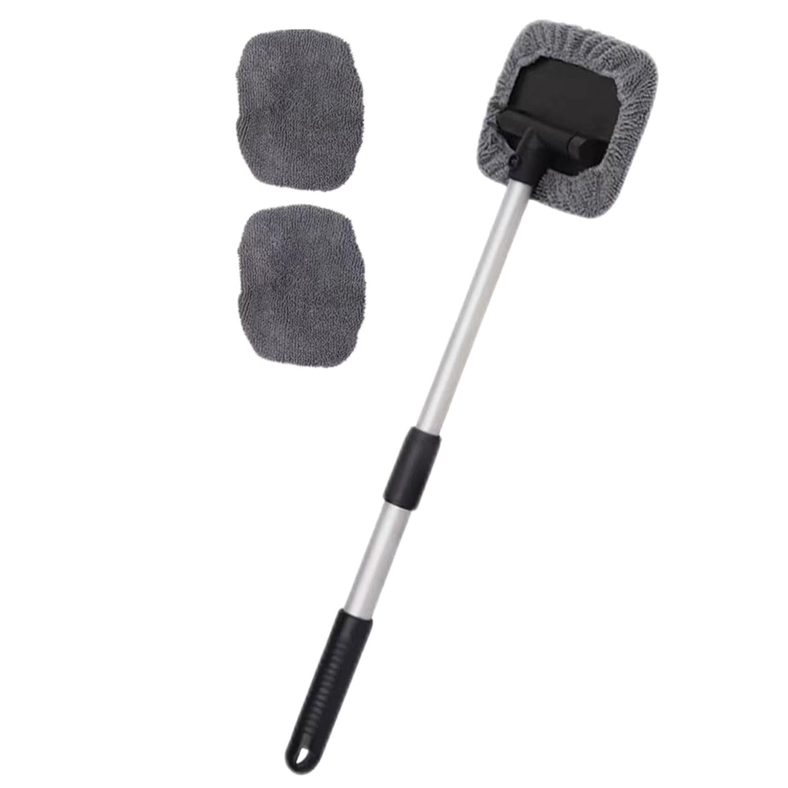 Ranliy Windshield Cleaner , Car Windshield Cleaning Tool Inside with Extendable Long Handle and Reusable Microfiber Pads Auto Glass Wiper Kit